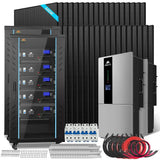 Hybrid Solar Kit 11.4KW 48V Split Phase 51.2 KWH Lithium Battery 36 X 450 Watt Solar Panel SGH-11N5E