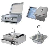 Cal Flame Laguna Q Platinum Series 3-Piece BBQ Island - GPV-3100