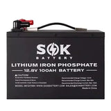 SOK Battery 12V 100Ah LiFePO4 4D Battery Bluetooth & Built-in Heater Option