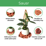 Tera™ Sausr™ - Leaf-shaped Pot Saucer - Drip tray for houseplants - Humidity tray