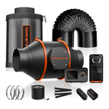 Spider Farmer SE4500 LED Grow Light + 2' 4" x 4' 8" Grow Tent + 4' Inline Fan Combo with GGS Controller Kits + 6" Clip Fan