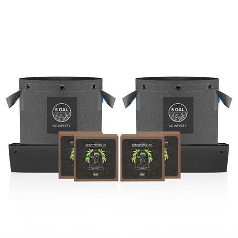 AC Infinity INSTANT POTTING MIX KIT, 2-PLANT STARTER SET