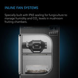 AC Infinity CLOUDLINE H4, Inline Fan with Speed Controller for Fungiculture, IP-65 Rated, 4-Inch