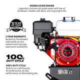 20 Gallon Portable Air Compressor 6.5HP Honda GX200 Engine Horizontal Tank 13.5 CFM @ 90 PSI Gas-Powered
