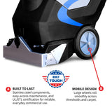 3-in-1 Commercial Carpet Extractor Cleaner, 18” Wide Cleaning Path, 9 Gallon Dual Tanks, Powerful Dual 1000W Motors Professional Carpet Cleaning Machine for Hotels, Offices & Upholstery