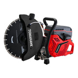 14" Concrete Saw 74cc Handheld Cut-Off Saw 5" Cutting Depth Gas Powered Water Cooling System Commercial Concrete Cutter for Asphalt Masonry Rebar & Roadwork
