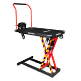Electric Platform Truck Scissor Lift Table Cart Portable Powered Hydraulic 46" Height Warehouse Loading Dock Material Handling