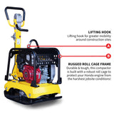 Tomahawk 6.5 HP Honda Reverse Hydraulic Plate Compactor for Soil, Aggregate, Cohesive Compaction