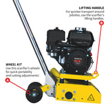 8” Gas Concrete Scarifier Planer Grinder with 5.5 HP Honda Engine Blade Bundle