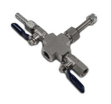 Valve Manifold - Cross with Hose Barb