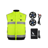 30V Battery-Powered High Vis Fan-Cooled Vest Complete Cooling System