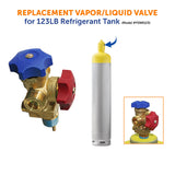 Flame King Dual Access Vapor/Liquid Valve + Dip Tube for 123LB Refrigerant Tank