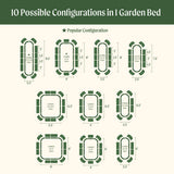 17" Tall 10 In 1 Jumbo Modular Metal Raised Garden Bed Kit