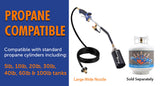 Flame King Auto Ignition Heavy Duty Propane Torch Weed Burner 340,000 BTU with Blast Trigger