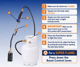 Flame King Auto Ignition Heavy Duty Propane Torch Weed Burner 340,000 BTU with Blast Trigger