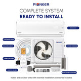 Pioneer® Diamante Pro™ 31,500 BTU 19 SEER2 230V High-Wall Ductless Mini-Split Air Conditioner Inverter Heat Pump with 16 Ft. Kit