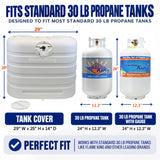 Flame King Dual 30LB LP Propane Tank Light Plastic Heavy Duty Cover RV Trailer White