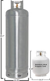 Flame King 100lb Empty Galvanized Propane Tank LP Cylinder with POL Valve