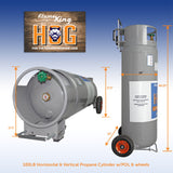 Flame King 100lb Empty Horizontal & Vertical Propane Cylinder with POL & Wheels