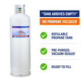 Flame King 100lb Empty Propane Tank LP Cylinder with POL Valve
