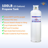 Flame King 100lb Empty Propane Tank LP Cylinder with POL Valve