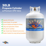 Flame King 30lb Propane Tank LP Cylinder with OPD