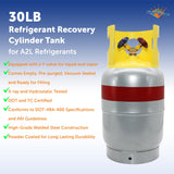 Flame King 30lb Refrigerant Recovery Cylinder Tank for A2L Refrigerants