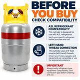 Flame King 30lb Refrigerant Recovery Cylinder Tank for A2L Refrigerants