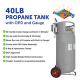 Flame King 40lb Horizontal & Vertical Empty Propane Cylinder with OPD & Wheels