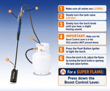 Flame King Heavy Duty Propane Torch Weed Burner 500,000 BTU with Push Button Piezo Ignitor