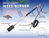 Flame King Heavy Duty Propane Torch Weed Burner 500,000 BTU with Flint Striker
