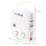 Flame King Tankless Outdoor Portable Camping Hot Shower Propane Gas 5L 1.32GPM Water Heater 34,000 BTU