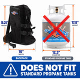 Flame King Propane Tank Backpack Carrier for 5lb or 10lb Cylinder For Weed Burner Torch