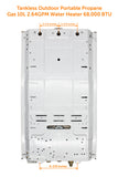 Flame King Tankless Outdoor Portable Camping Hot Shower Propane Gas 10L 2.64GPM Water Heater 68,000 BTU
