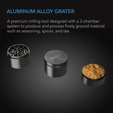 AC Infinity 3-Chamber Spice Grinder Black 2-Inch