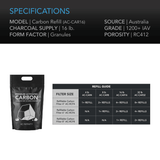 AC Infinity Activated Carbon Refill, 1200+ IAV Australian Charcoal, 16 lb.