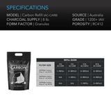AC Infinity Activated Carbon Refill, 1200+ IAV Australian Charcoal, 8 lb.