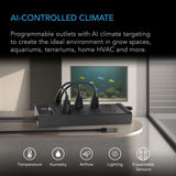 AC Infinity OUTLET AI+ Environment Controller, Smart WiFi Outlets, Dual-Zone Temperature Humidity, AI Targeting, Dynamic ON/OFF Programming, Expandable Sensors, Individual Control 8-Plugs, 1800W