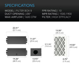 AC Infinity Air Filter Box w/ High Efficacy Filter 8-Inch
