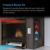 AC Infinity AIRBLAZE S10, Fireplace Blower 10" w/ Wireless Speed Controller