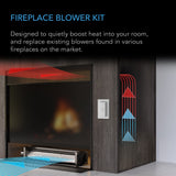 AC Infinity AIRBLAZE S12, Fireplace Blower 12" w/ Wireless Speed Controller
