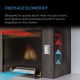 AC Infinity AIRBLAZE S14 Fireplace Blower 14" w/ Wireless Speed