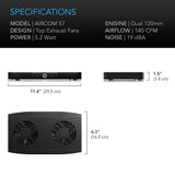 AC Infinity AIRCOM S7 AV Receiver Cooling Fan w/ Thermal Trigger 12"