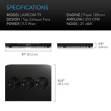 AC Infinity AIRCOM T9 AV Receiver Cooling Fan w/ LCD Temp Controller