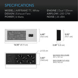 AC Infinity AIRFRAME T7 White Equipment Closet & Room Fan System 17"