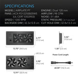 AC Infinity AIRPLATE P7 Cabinet Cooling Fan w/ Outlets & USB Ports