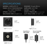 AC Infinity AIRPLATE S1, Quiet Cabinet Cooling Fan 4" w/ Speed Controller