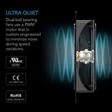 AC Infinity AIRPLATE S7 Quiet Cabinet Cooling Fan 12" w/ Speed