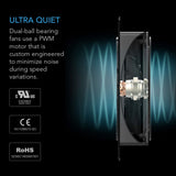 AC Infinity AIRPLATE S9 Quiet Cabinet Cooling Fan 18" w/ Speed