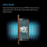 AC Infinity AIRTAP T4 Quiet Register Booster Fan System Brown Bronze